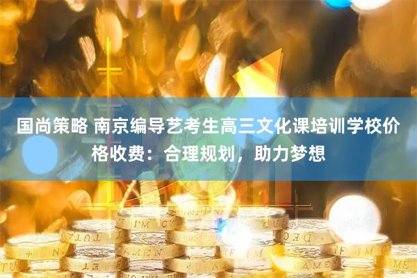 国尚策略 南京编导艺考生高三文化课培训学校价格收费：合理规划，助力梦想
