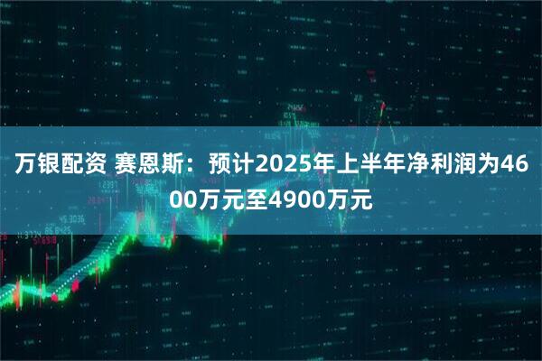 万银配资 赛恩斯：预计2025年上半年净利润为4600万元至4900万元